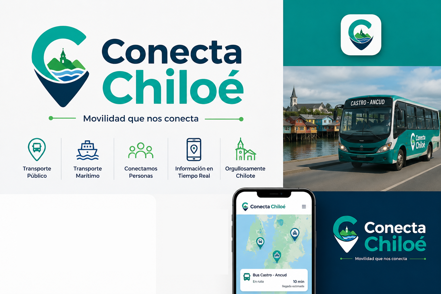 Identidad de Conecta Chiloé: transporte, comunidad y territorio